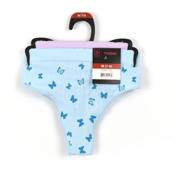 No Boundaries Seamless Pointelle Thong Panties,  2 2-Pack Size XXXL(21) - Picture 6 of 10